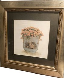 Bucket Of Flowers Framed Art, 21.5x21.5