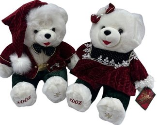 Two Plush Holiday Teddy Bears: 22 H