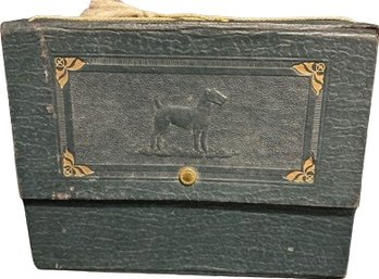 Vintage Stationary Box With Embossed Dog - 8' Length