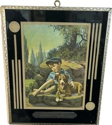 Framed Print Of A Boy And His Dog- 8x10