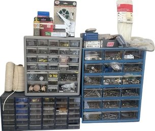 Various Fasteners & Supplies In Storage Cases