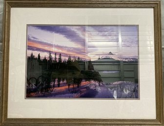 Framed Landscape Photography Moonrise, From Photographer Tuttle-23x30