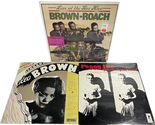 Unopened Vinyl Records (3) From Peggy Lee, Cleo Brown, And Clifford Brown & May Roach
