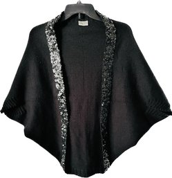 Chico's Black Sequenced Cape Or Sweater. No Size