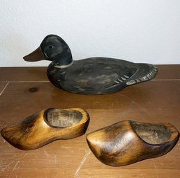 Wood Duck Model & Wooden Klogs