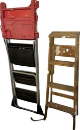 Wooden Ladder & Plastic Step Cosco Ladder