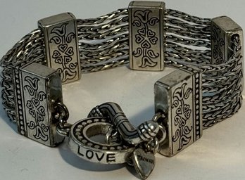 Brighton French Quarter Multi Stand Silver Plated Toggle Bracelet - 9' Long