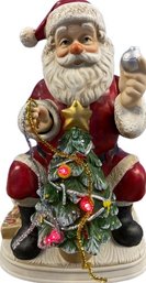 1997 Hand Made And Hand Painted Porcelain Santa Claus From Melody In Motion-Tested /Battery Operated 11.5x7x7
