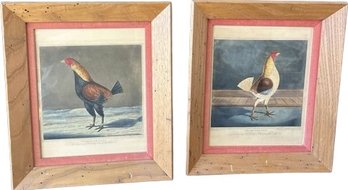 Two Vintage Framed & Matted Rooster Themed  Prints. 16x14