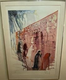 Signed Salvador Dali Limited Edition Print Lithograph Of 'The Wailing Wall'  -28x39.5