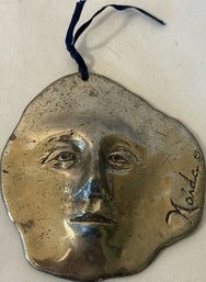 Small Metal Face, Signed