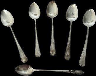 Silverplate Spoons. 1 Stamped Community, 7.5 & 5 Stamped WM Rogers, 8.25