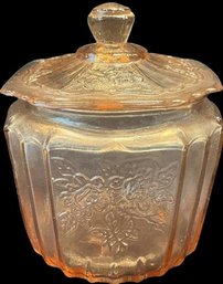 Glass Ingredient Jar With Floral Design 7x5