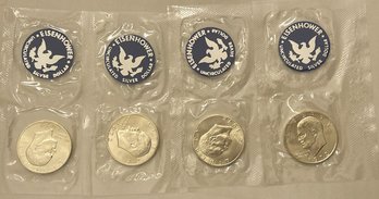 Four 1972 Eisenhower Liberty Silver Dollars - 3 Of 3