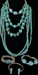 Turquoise Colored Necklaces And Bracelets