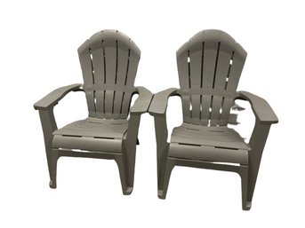 Grey Plastic Adirondack Chairs- 32x32x39