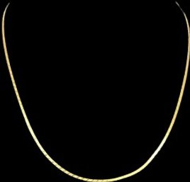 14K Gold Flat Chain Necklace, 19'