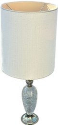 Table Lamp Silver Mosaic With Shade - 35.5'Tall