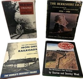 Four Railroad & Train Themed Hardcover Coffee Table Books.