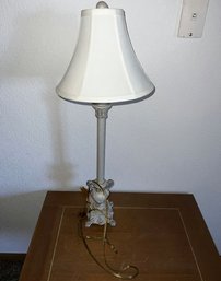 Silver Tone Base Table Lamp  30in Height, Not Tested