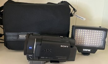 Sony Handycam 4K 20.6 Mega Pixels Still Image Recording XAVC S WiFi FDR-AX33 With Sunpack Flash