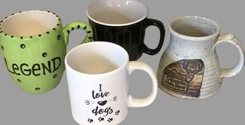 4 Coffee Mugs, I Love Dogs, Legend, Mule Deer