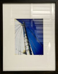 Framed Photography Of Sail Boat Mass And Sail, Signed By Photographer SBV, 2015-15x19