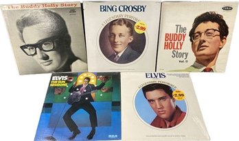 Collection Of Classic Vinyl Including Elvis Presley (Unopened), Buddy Holly, And Bing Crosby (Unopened)