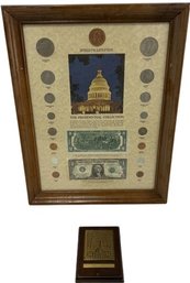 Presidential Currency Collection & Statue Of Liberty Wall Plaque