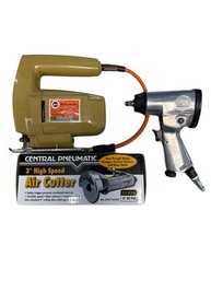 Black & Decker Jig Saw, Unused Central Pneumatic High Speed Air Body Saw & Used Air Impact Wrench