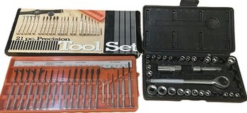 21 Pc. Precision Tool Set With Case & Box And Partial Socket Set In Case.