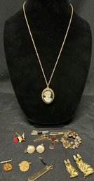 Gold Tone Jewelry, Avon Necklace, Gerry German Shepherd Pins