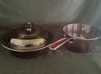 Vision Purple Glass Saucepan & Casserole With Lid