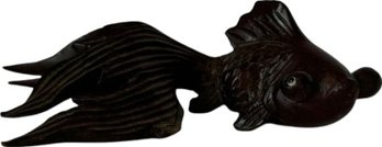 Dark Red Wooden Carved Fish - 4.5'L