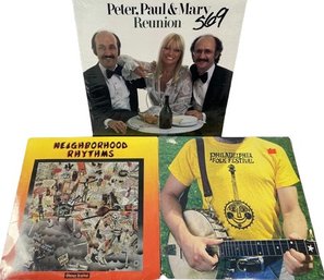 Vinyl Records (3) Includes Peter Paul And Mary (Unopened), Neighborhood Rhythms (Unopened) & More