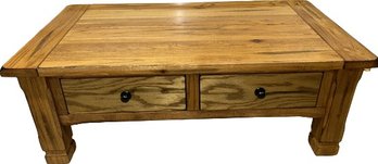 Wooden Coffee Table With Two Drawers  48x26x18