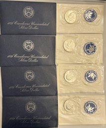 Four 1972 Eisenhower Uncirculated Silver Dollars - 1 Of 3