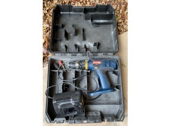 RYOBI Power Drill With DeWalt Charger And Hard Black Case