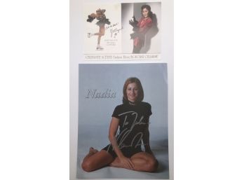 Signed Photos Of Kristi Yamaguchi And Nadia Comaneci, Comes With Protective Sleeves
