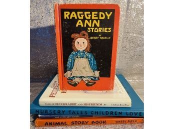 Collection Of 5 Vintage Childrens Books, Including Raggedy Ann Stories By Johnny Gruelle