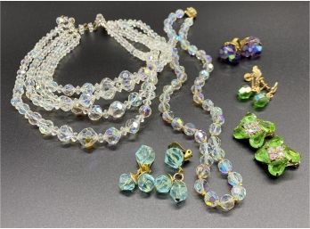 Lovely Jewelry Collection, Including Two Beaded Necklaces And 4 Pairs Of Earrings