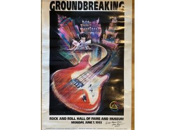 Signed Poster From Rock And Roll Hall Of Fame Groundbreaking-READ