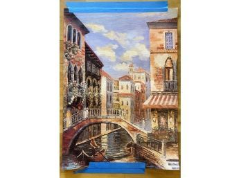 Canvas Print Of Italian Village And Gondola-READ