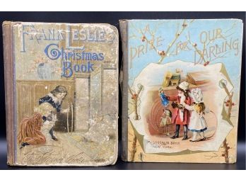INCREDIBLE 1890 And 1902 Hardcover Books: Christmas Book And A Prize For Our Darling
