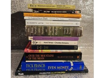 Stack Of Miscellaneous Books. Paperback And Hardcover, Fiction And Nonfiction
