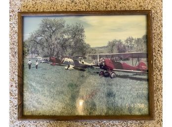 Framed Airplanes Photo, 21 X 17