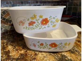 Vintage Corning Ware Wildflower Orange, No Lids