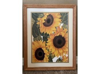 Beautiful Sunflower Print, Framed.