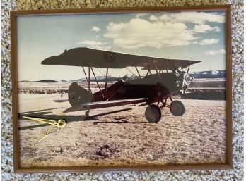 Old Aviation Photo/clock, 15 X 12