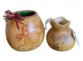 Pair Of Beautiful Handmade Natural Pots, Made By Colorado Local Artist